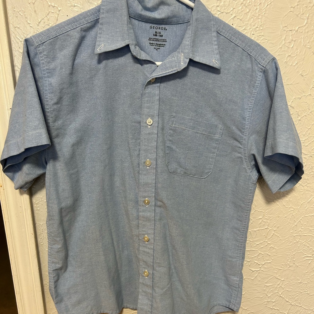 Light Blue Collared Button Down Top